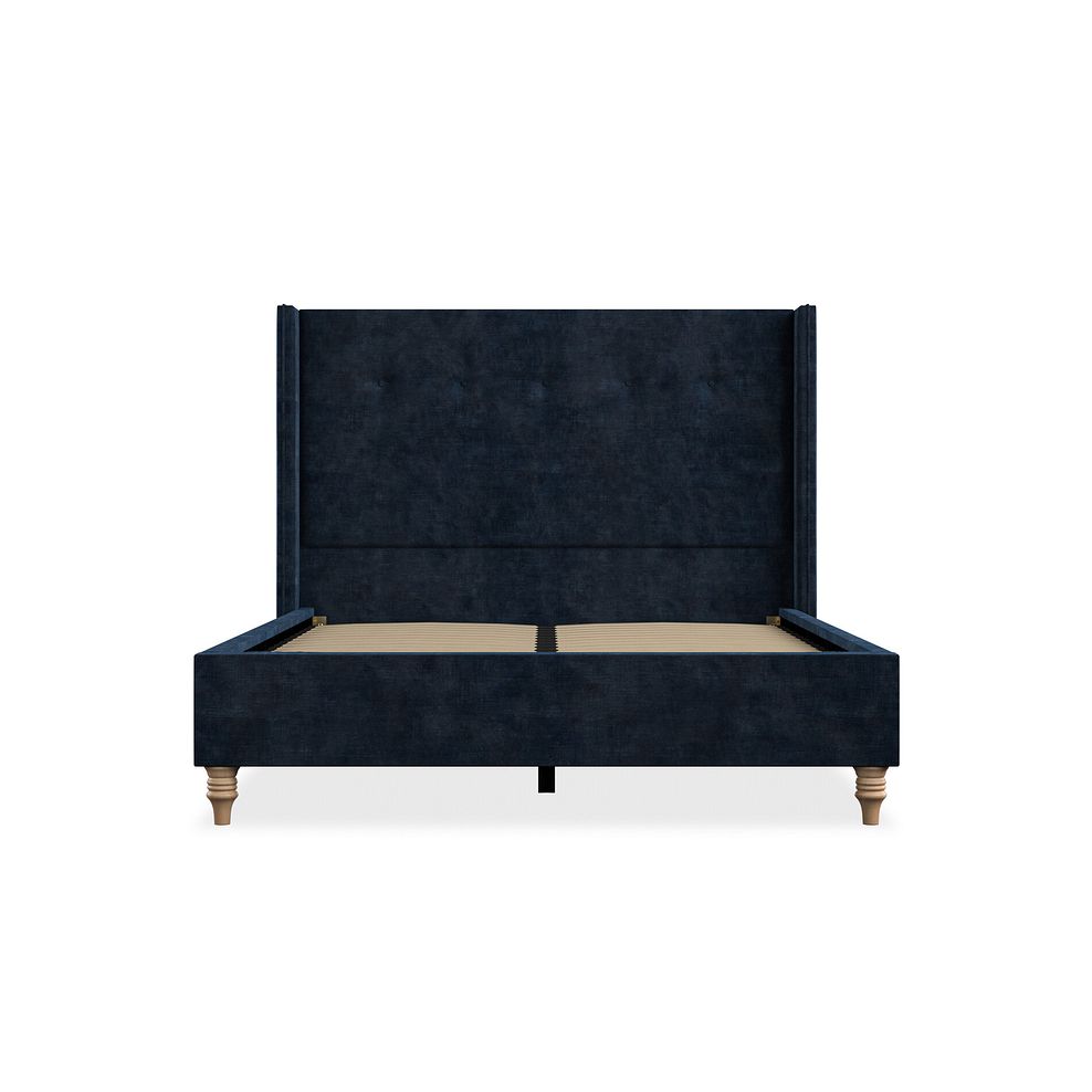 Kent Double Bed with Winged Headboard in Heritage Velvet - Royal Blue 3