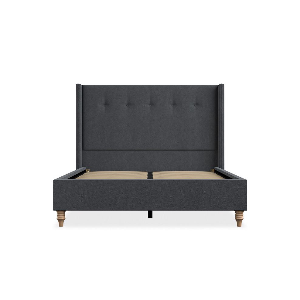 Kent Double Bed with Winged Headboard in Venice Fabric - Anthracite Thumbnail 3