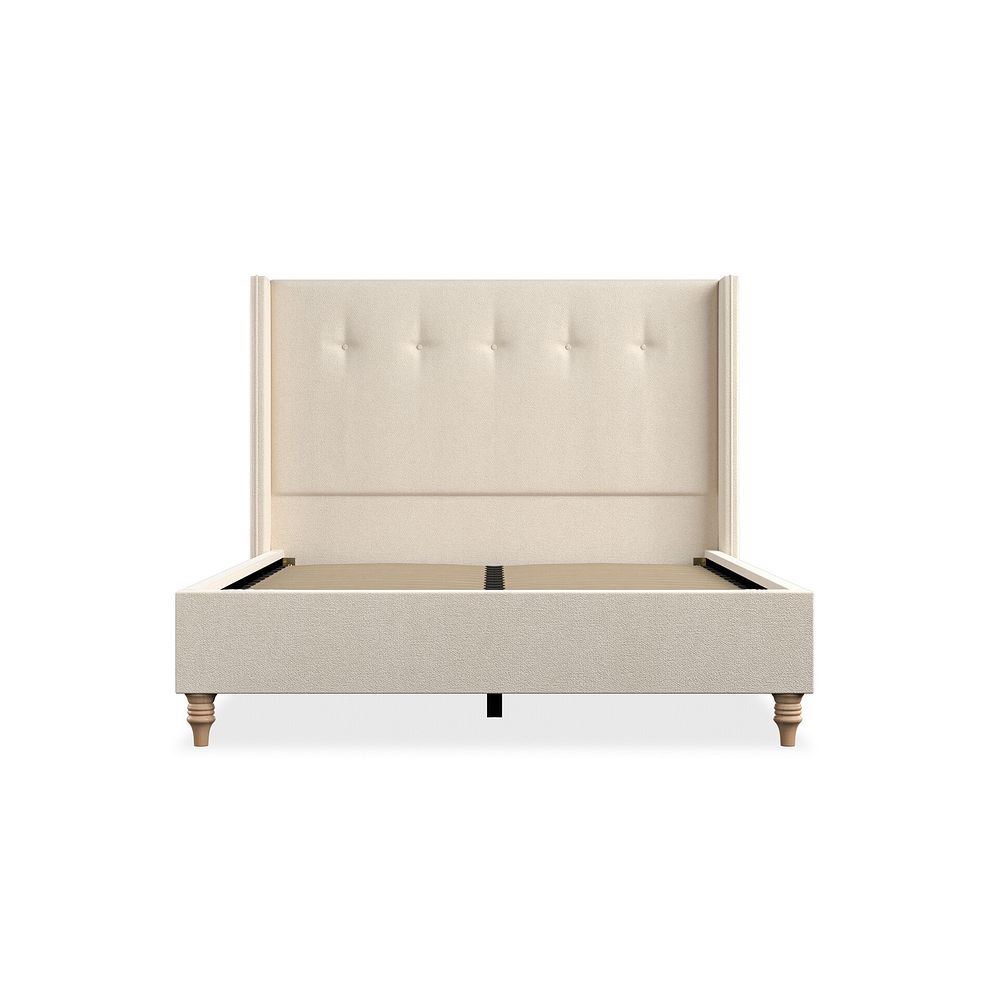 Kent Double Bed with Winged Headboard in Venice Fabric - Cream 3