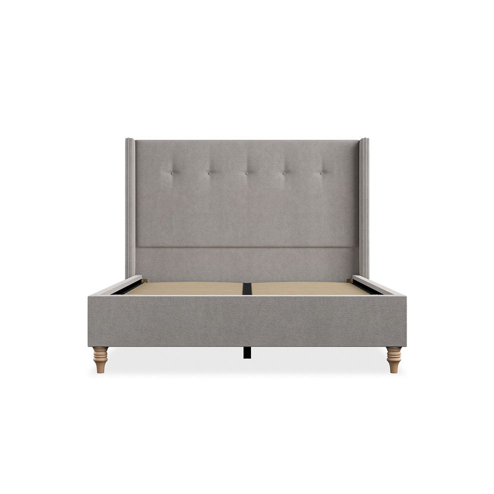 Kent Double Bed with Winged Headboard in Venice Fabric - Grey 3