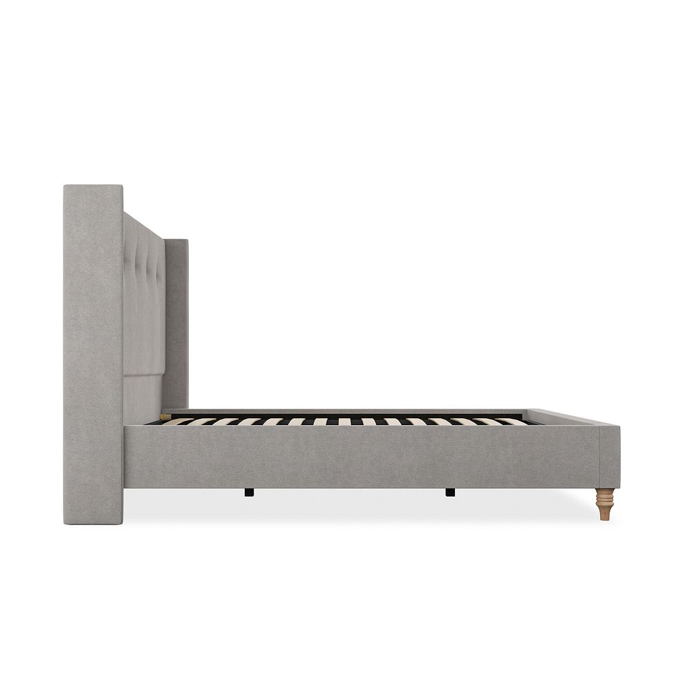 Kent Double Bed with Winged Headboard in Venice Fabric - Grey 4