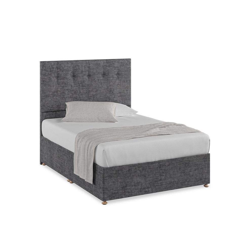 Kent Double Divan Bed in Brooklyn Fabric - Asteroid Grey 1