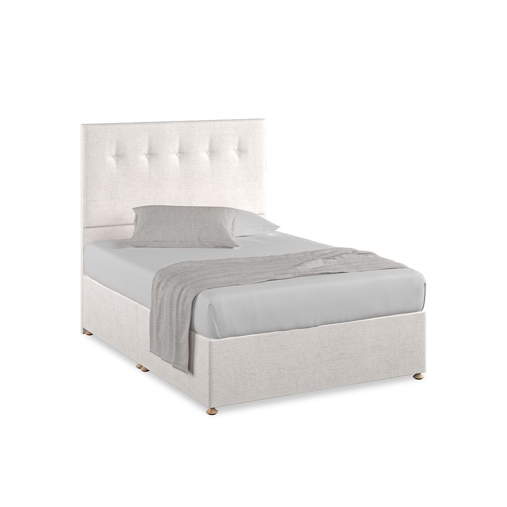 Kent Double Divan Bed in Brooklyn Fabric - Lace White 1