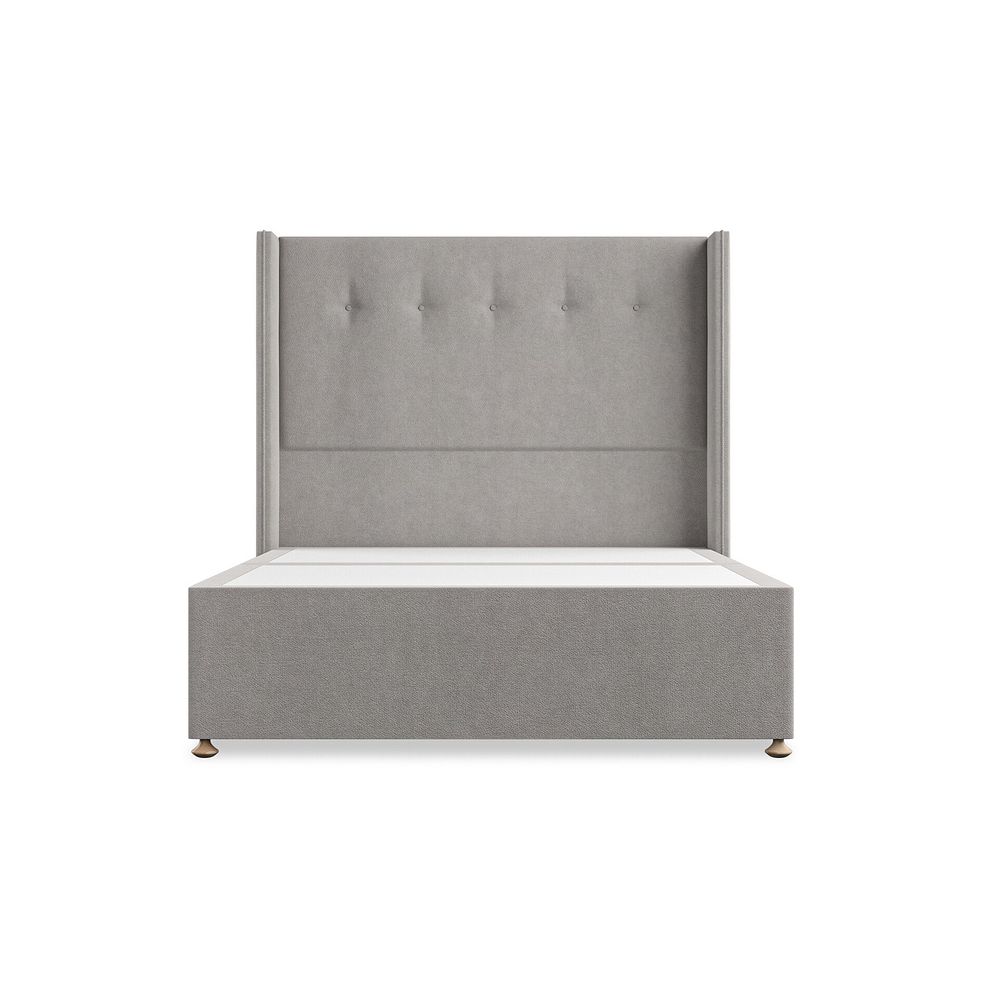 Kent Double Divan Bed with Winged Headboard in Venice Fabric - Grey 3