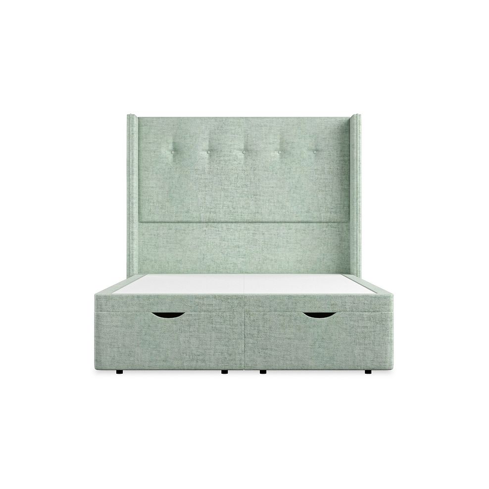 Kent Double Storage Ottoman Bed with Winged Headboard in Brooklyn Fabric - Glacier 4