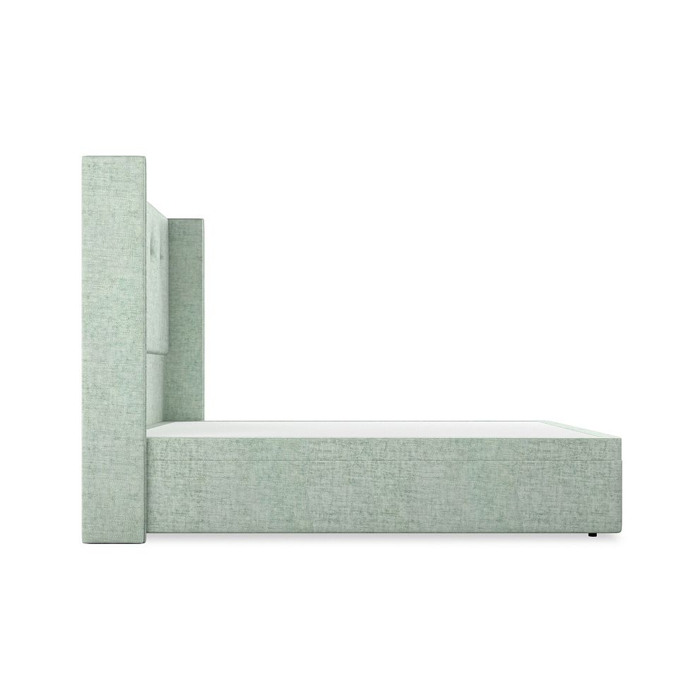 Kent Double Storage Ottoman Bed with Winged Headboard in Brooklyn Fabric - Glacier Thumbnail 5
