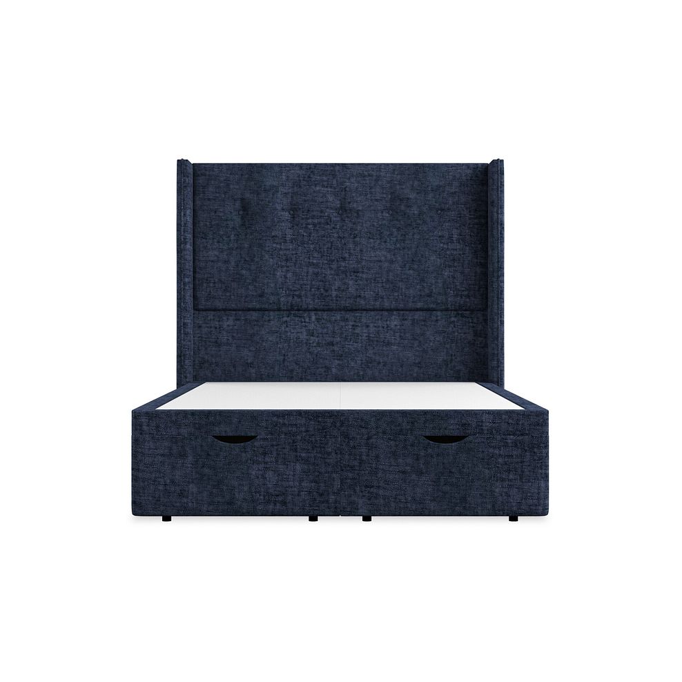 Kent Double Storage Ottoman Bed with Winged Headboard in Brooklyn Fabric - Hummingbird Blue 4