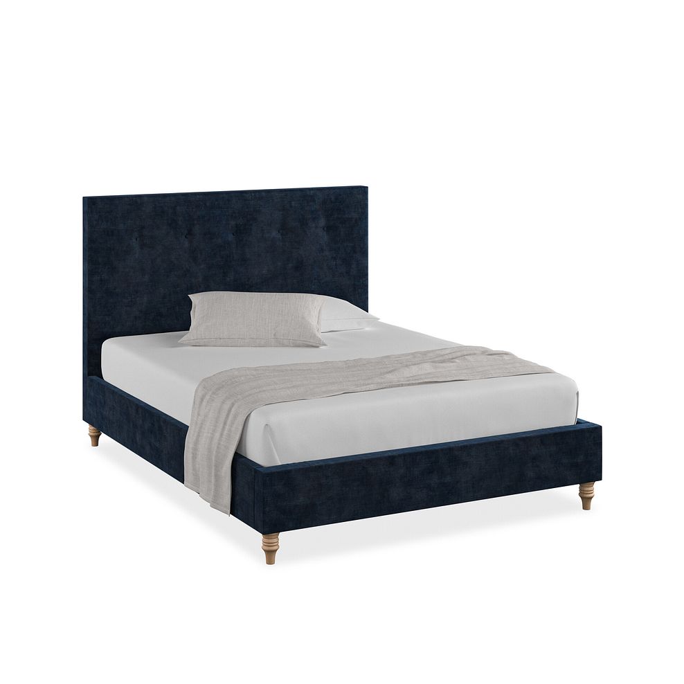 Kent King-Size Bed in Heritage Velvet - Royal Blue 1