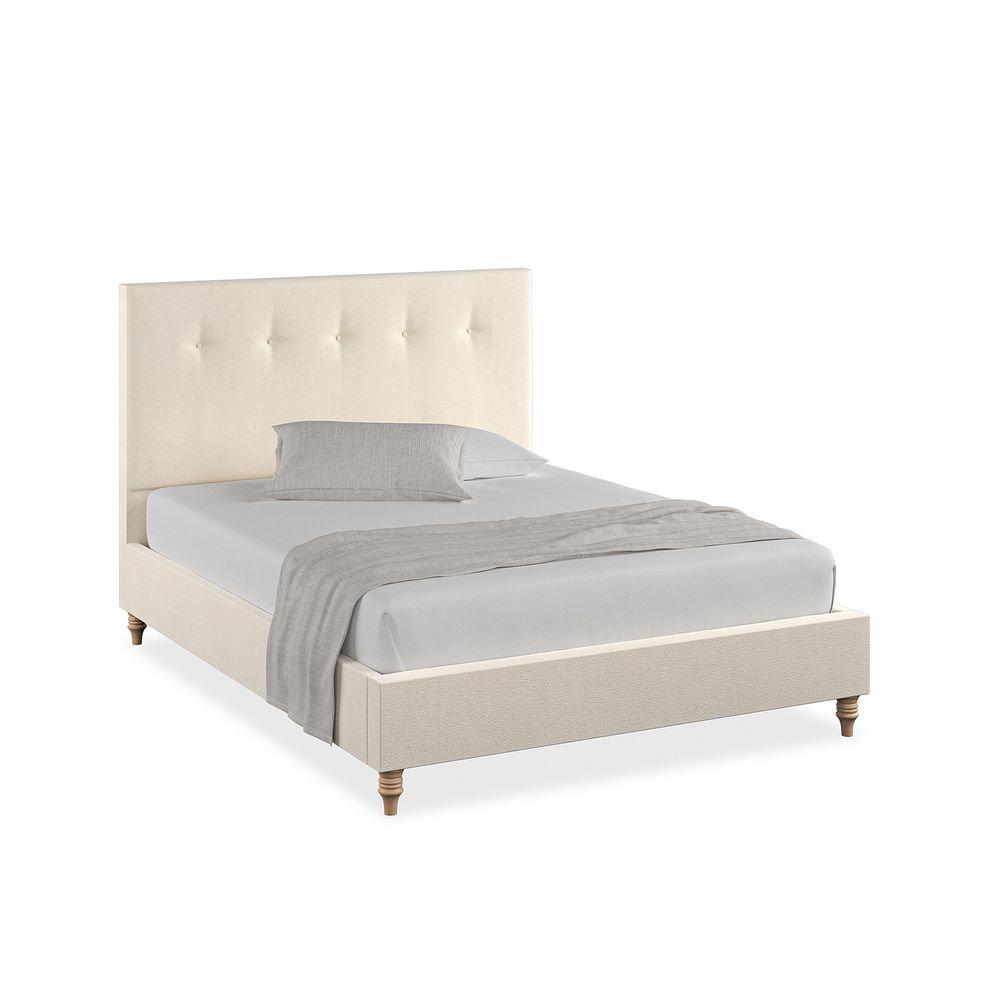 Kent King-Size Bed in Venice Fabric - Cream 1