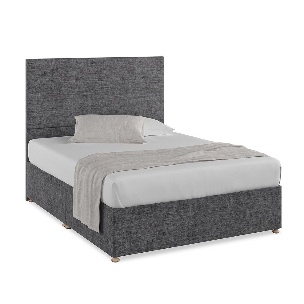 Kent King-Size 2 Drawer Divan Bed in Brooklyn Fabric - Asteroid Grey 1