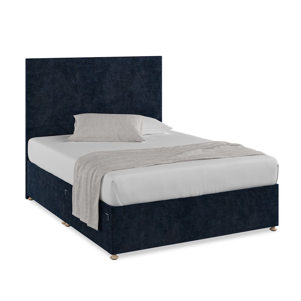 Kent King-Size 2 Drawer Divan Bed in Heritage Velvet - Royal Blue 1