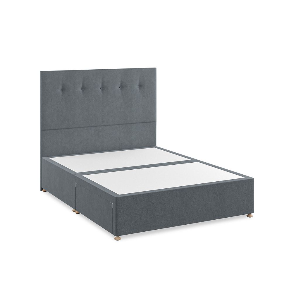 Kent King-Size 2 Drawer Divan Bed in Venice Fabric - Graphite 2