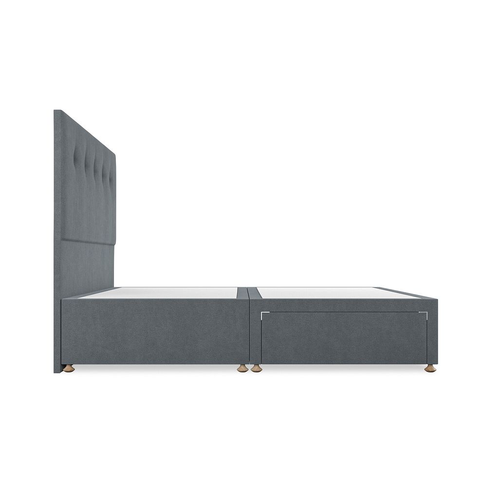 Kent King-Size 2 Drawer Divan Bed in Venice Fabric - Graphite 4