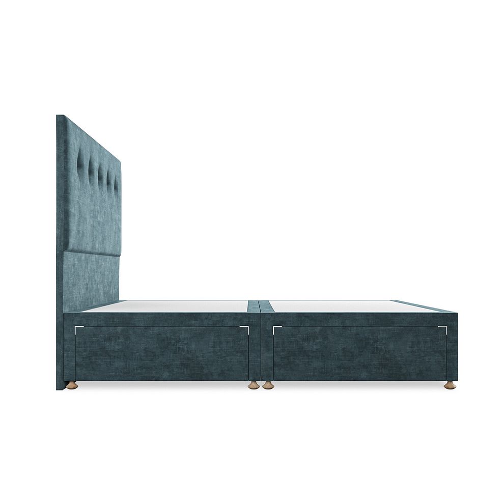 Kent King-Size 4 Drawer Divan Bed in Heritage Velvet - Airforce 4