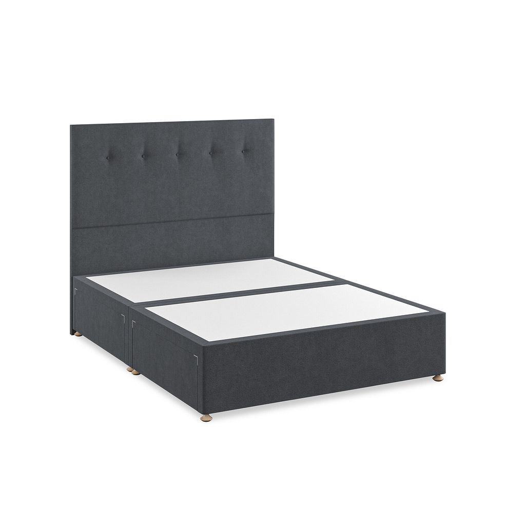 Kent King-Size 4 Drawer Divan Bed in Venice Fabric - Anthracite 2