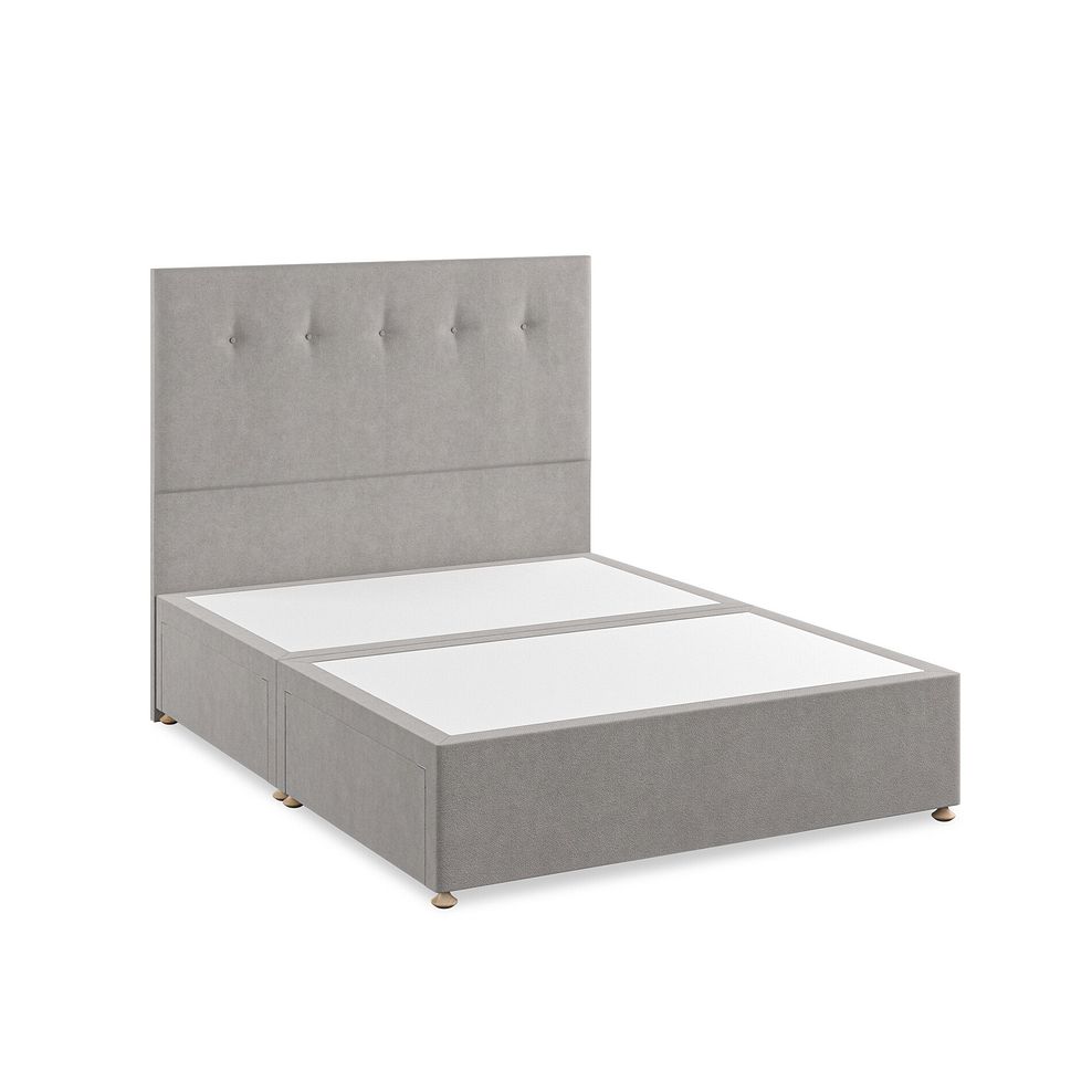 Kent King-Size 4 Drawer Divan Bed in Venice Fabric - Grey 2