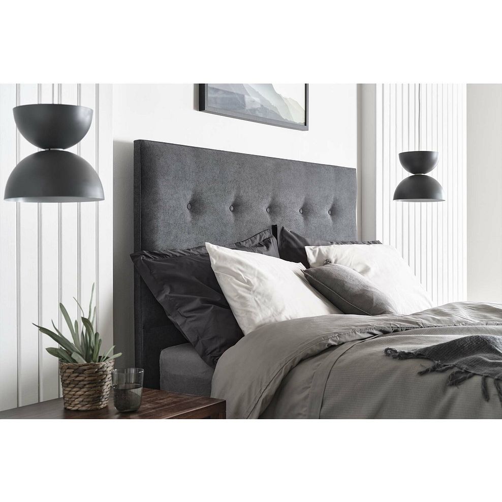 Kent King-Size 2 Drawer Divan Bed in Venice Fabric - Anthracite Thumbnail 3