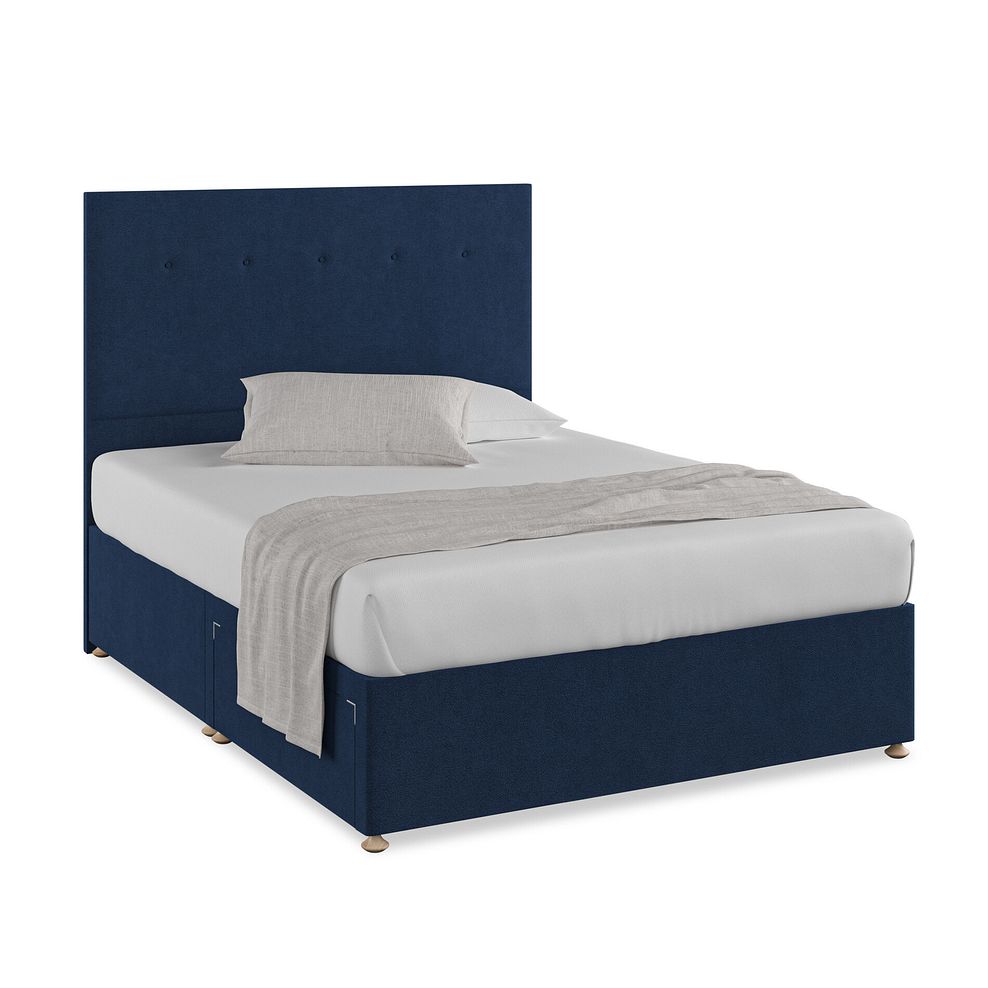 Kent King-Size 2 Drawer Divan Bed in Venice Fabric - Marine 1