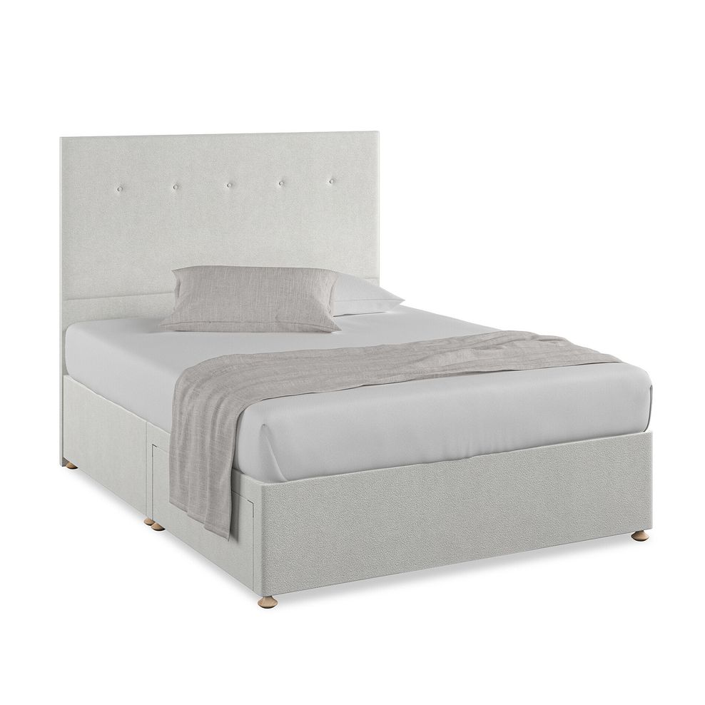Kent King-Size 2 Drawer Divan Bed in Venice Fabric - Silver 1