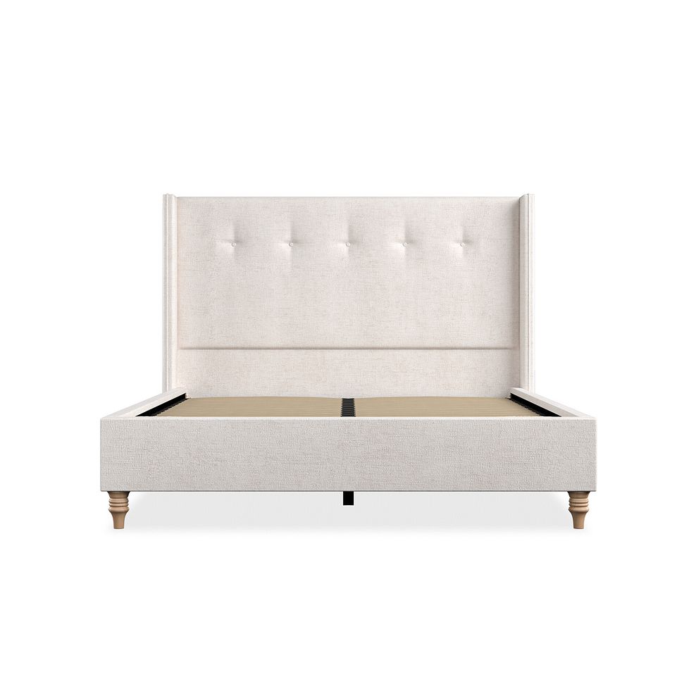 Kent King-Size Bed with Winged Headboard in Brooklyn Fabric - Lace White 3