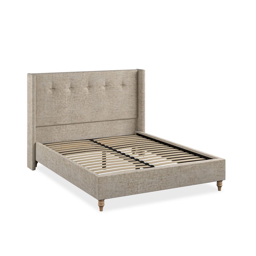 Kent King-Size Bed with Winged Headboard in Brooklyn Fabric - Quill Grey 2