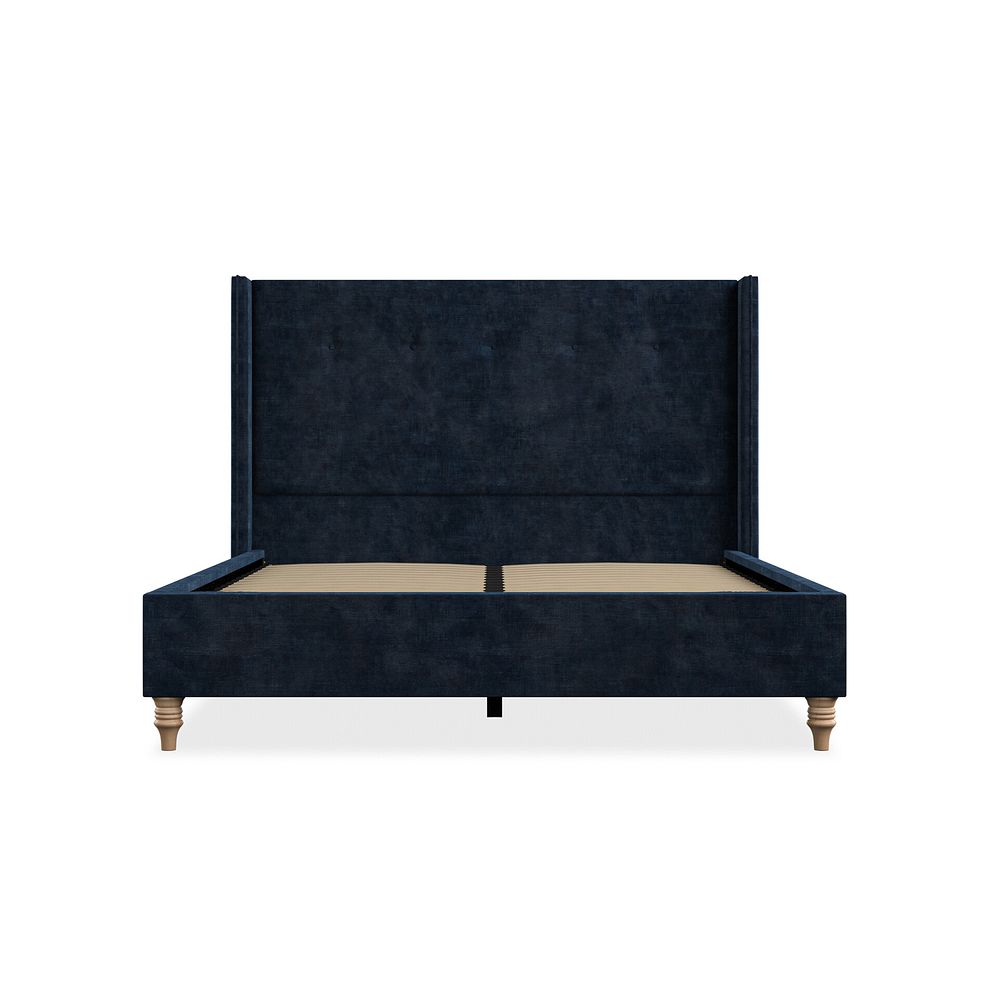 Kent King-Size Bed with Winged Headboard in Heritage Velvet - Royal Blue 3