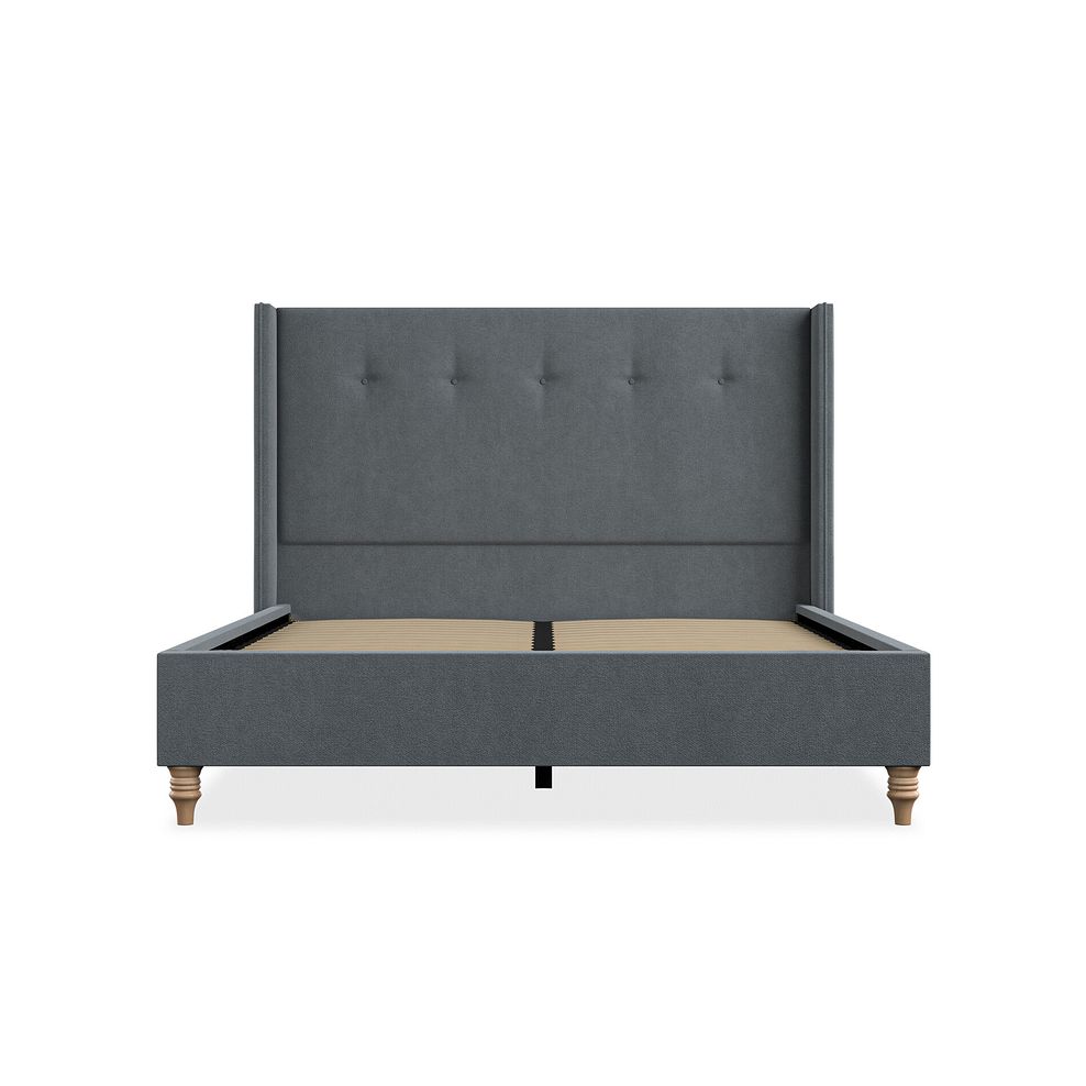 Kent King-Size Bed with Winged Headboard in Venice Fabric - Graphite 3