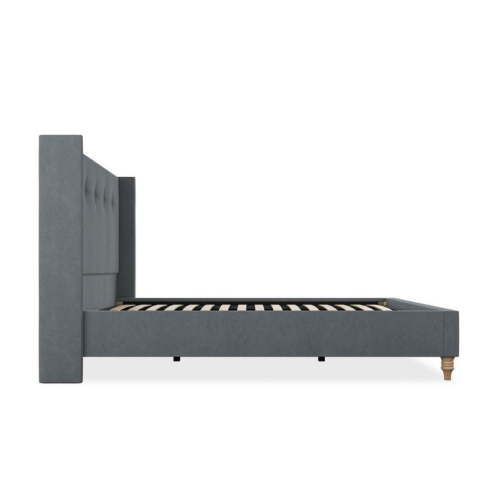 Kent King-Size Bed with Winged Headboard in Venice Fabric - Graphite 4