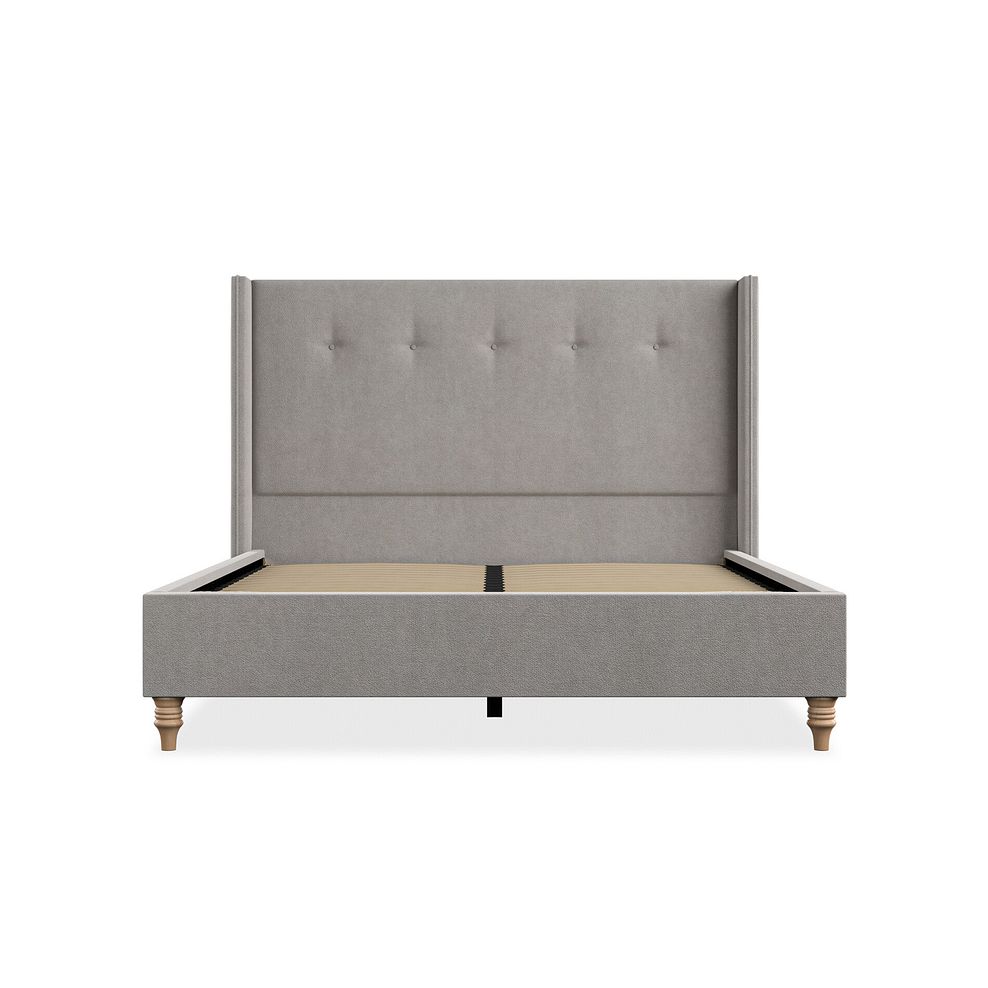 Kent King-Size Bed with Winged Headboard in Venice Fabric - Grey 3
