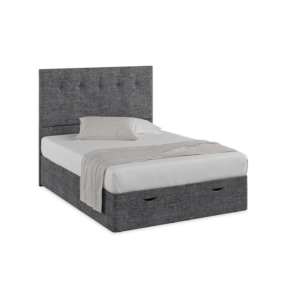 Kent King-Size Storage Ottoman Bed in Brooklyn Fabric - Asteroid Grey 1