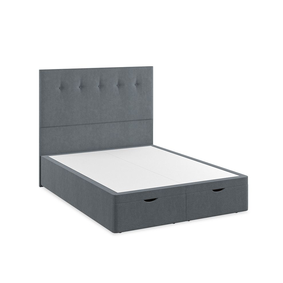 Kent King-Size Storage Ottoman Bed in Venice Fabric - Graphite 2