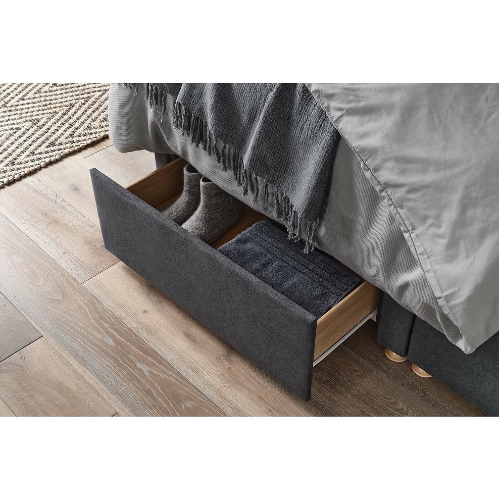 Kent Super King-Size 2 Drawer Divan Bed in Venice Fabric - Anthracite 4