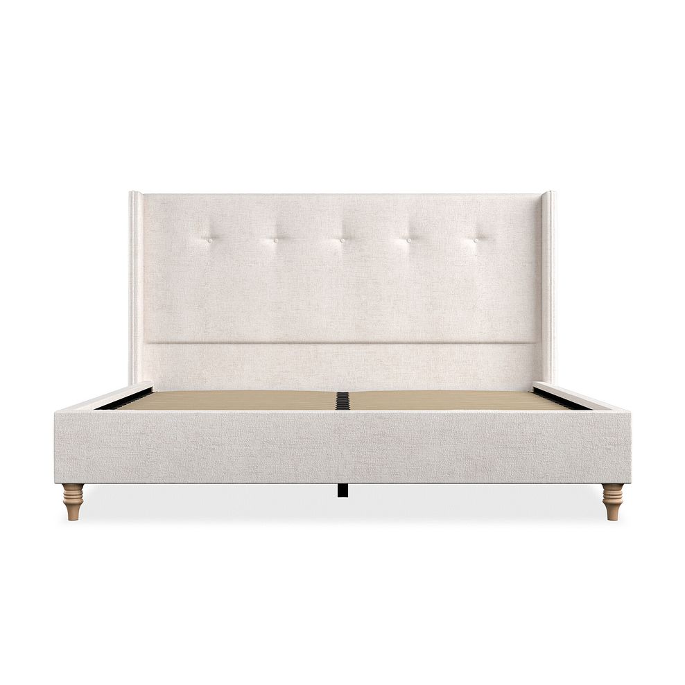 Kent Super King-Size Bed with Winged Headboard in Brooklyn Fabric - Lace White 3