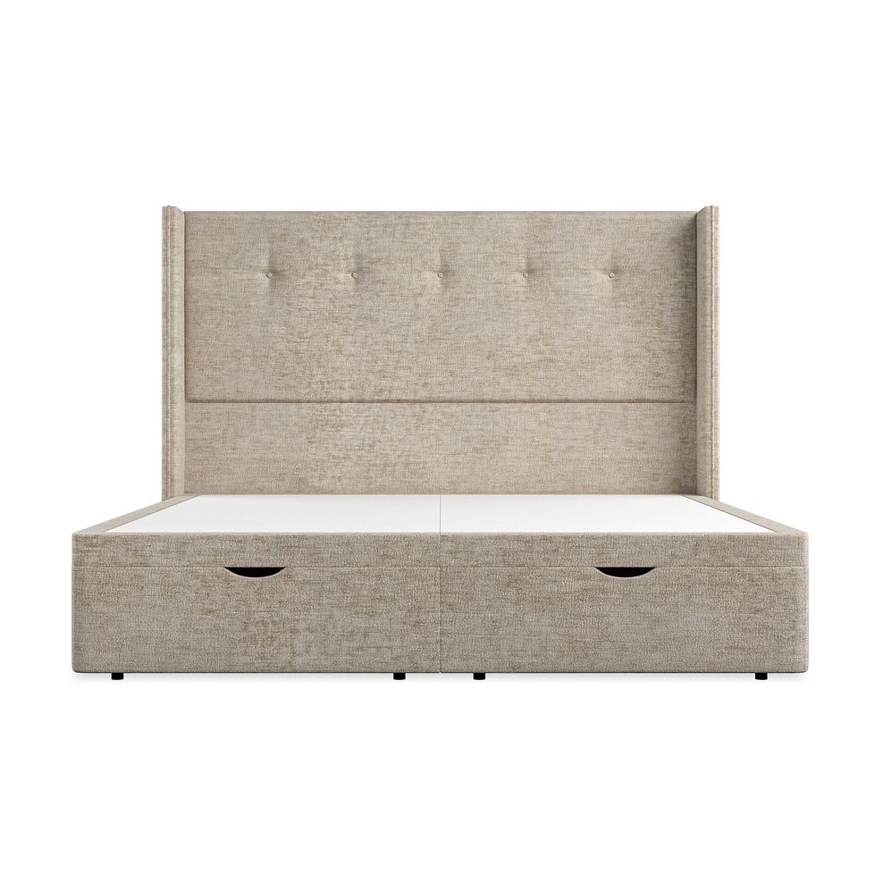 Kent Super King-Size Storage Ottoman Bed with Winged Headboard in Brooklyn Fabric - Quill Grey 4