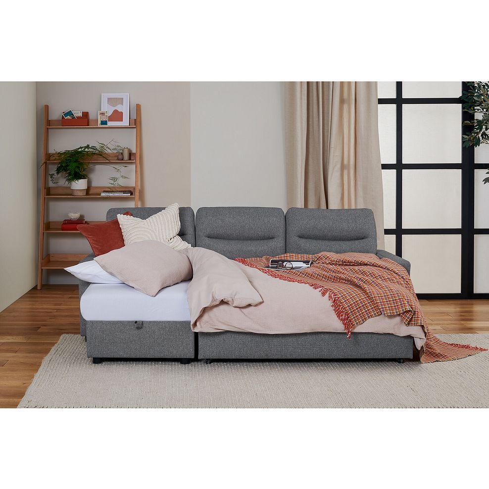 Kip 3 Seater Chaise Sofa Bed in Charcoal Fabric Thumbnail 4