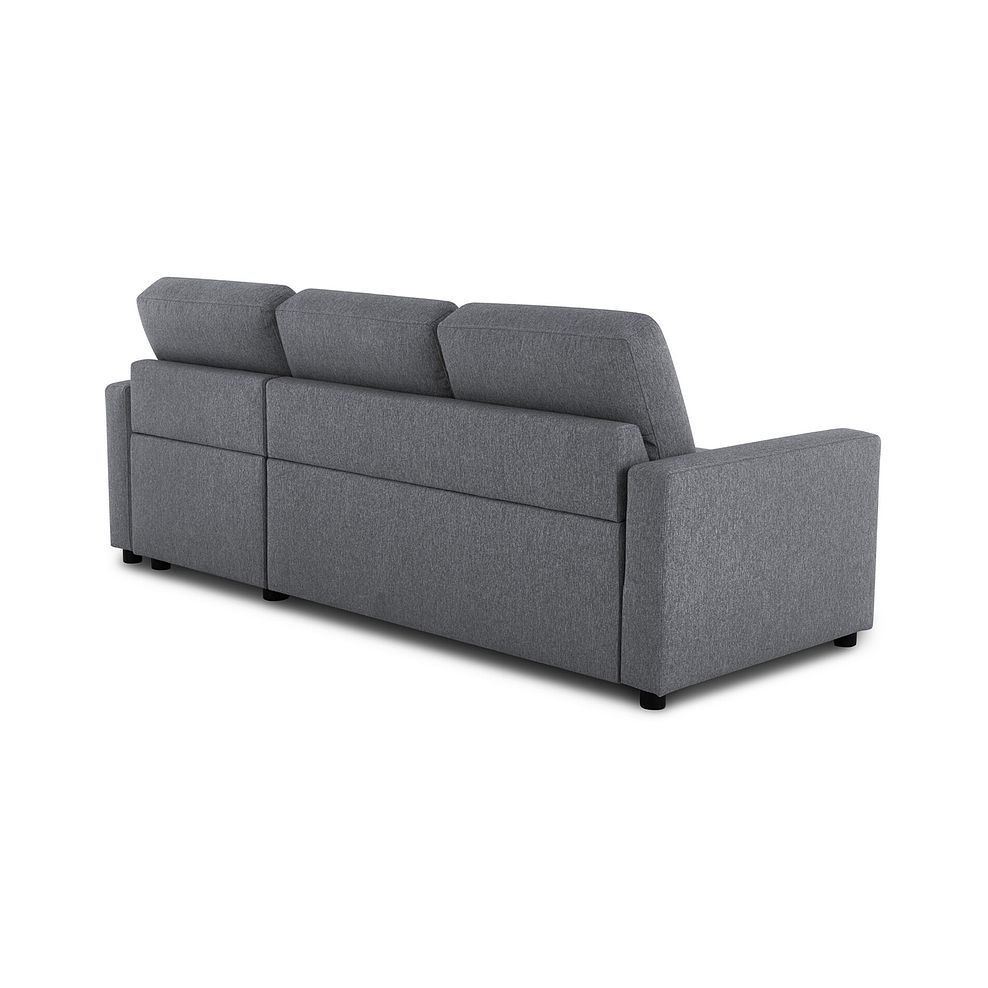 Kip 3 Seater Chaise Sofa Bed in Charcoal Fabric 10