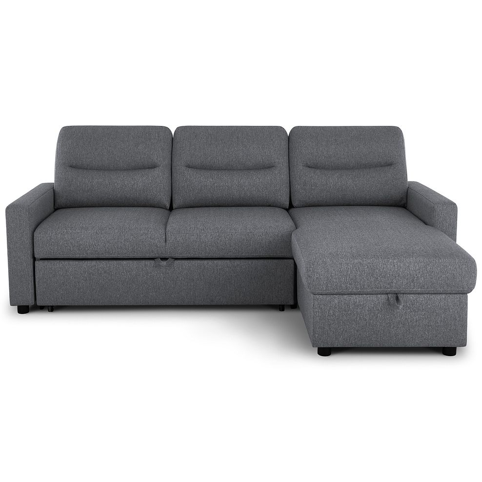 Kip 3 Seater Chaise Sofa Bed in Charcoal Fabric 6