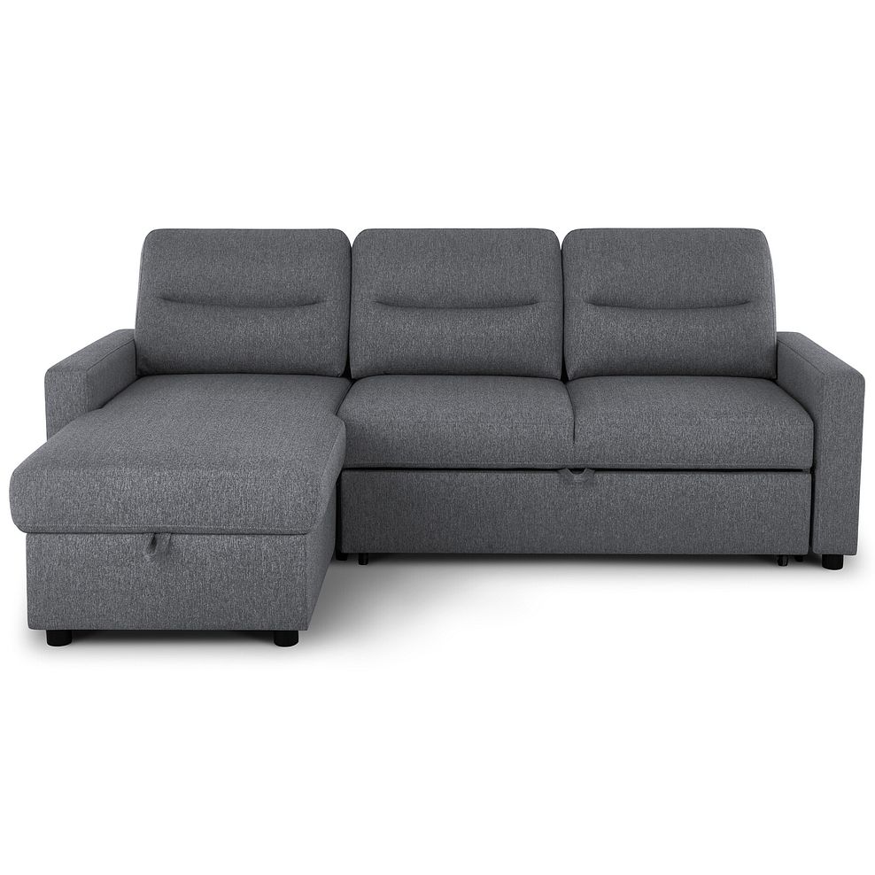 Kip 3 Seater Chaise Sofa Bed in Charcoal Fabric 6