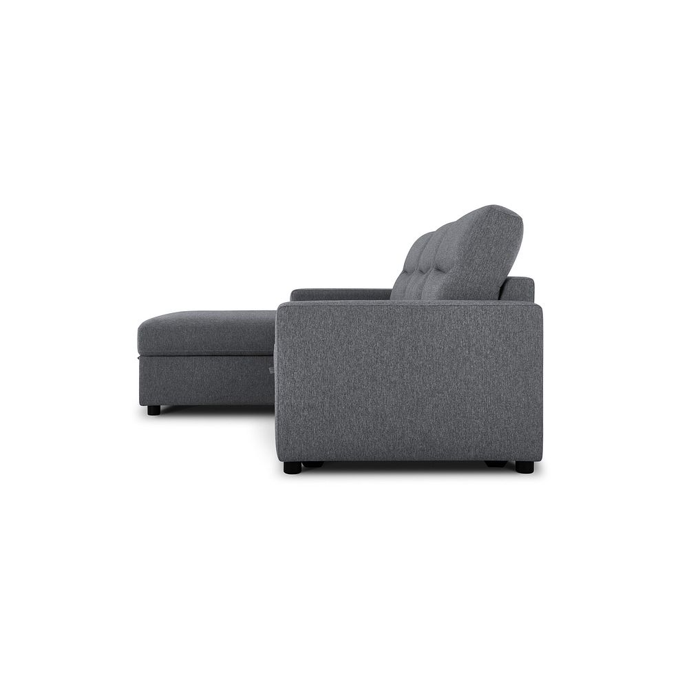 Kip 3 Seater Chaise Sofa Bed in Charcoal Fabric 10