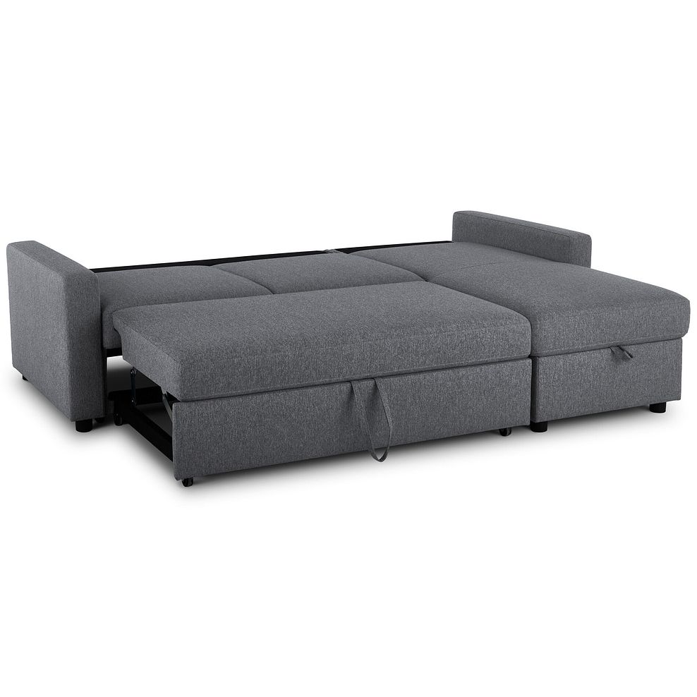 Kip 3 Seater Chaise Sofa Bed in Charcoal Fabric 9