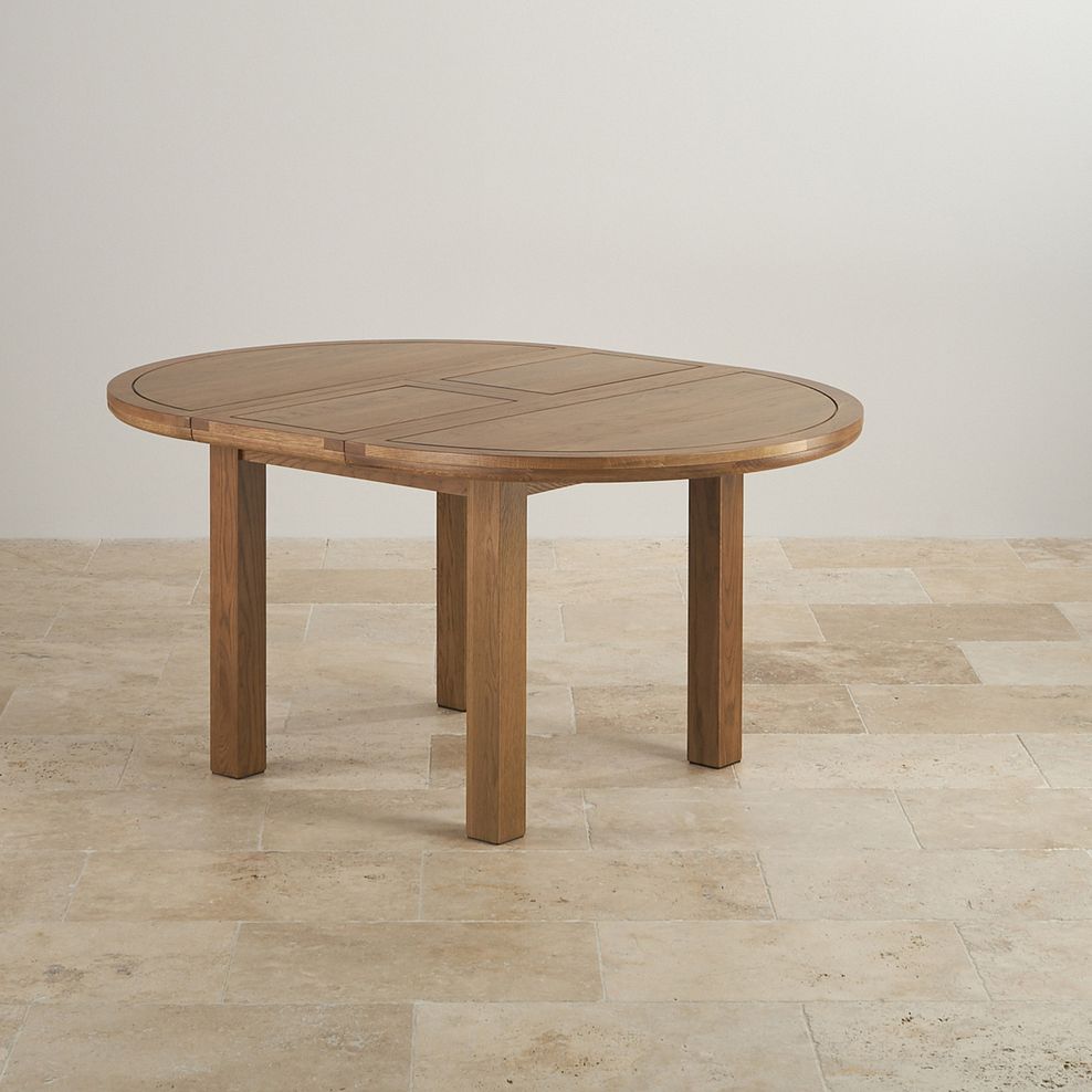 Knightsbridge Round Extending Dining Table + 4 Leather Chairs