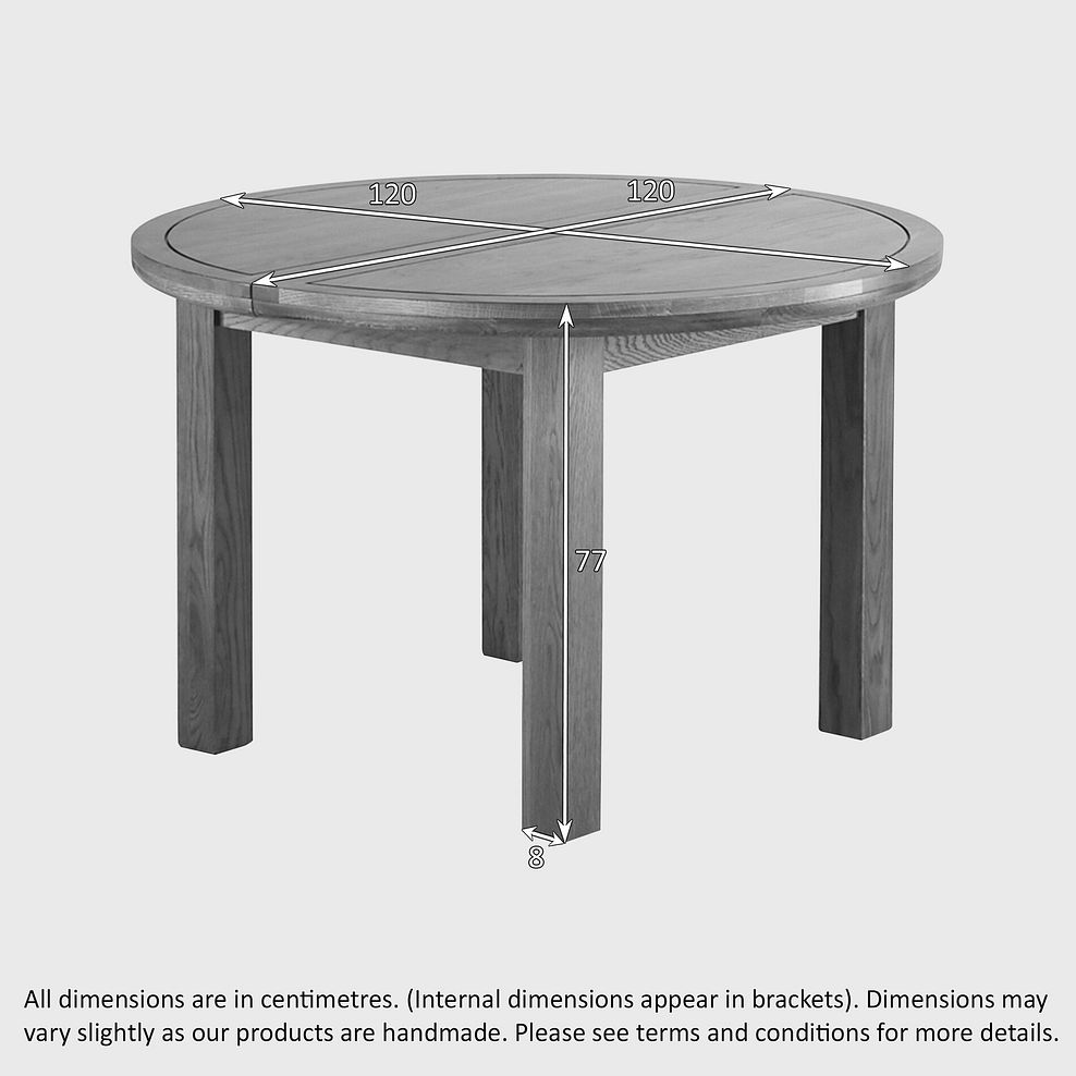 Knightsbridge Natural Oak Round Extending Dining Table + 4 Upholstered Curve Back Plain Truffle Fabric Chair with Solid Oak Legs 7