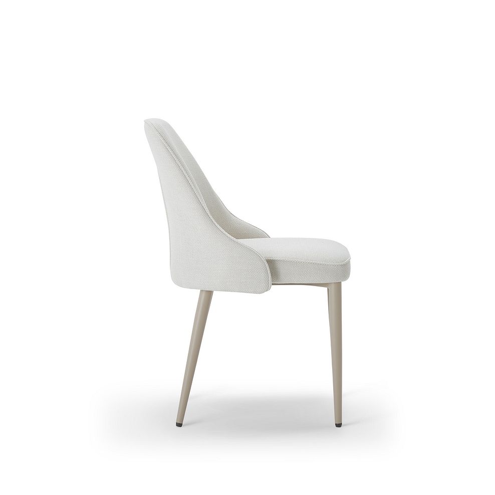 Kobi Ceramic Dining Table with 6 Aria Dining Chairs in Cream with Cappuccino Metal Legs 8