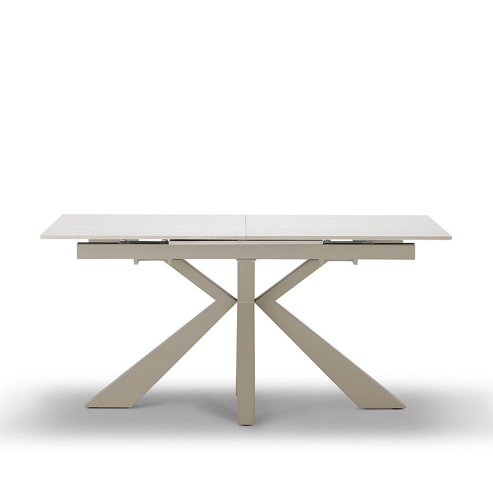 Kobi Ceramic Dining Table with 6 Nico Swivel Dining Chairs in Cream with Cappuccino Metal Legs 6