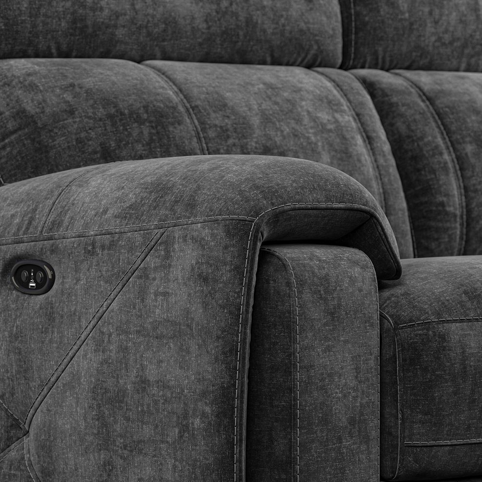 Leo 2 Seater Recliner Sofa in Descent Charcoal Fabric 13