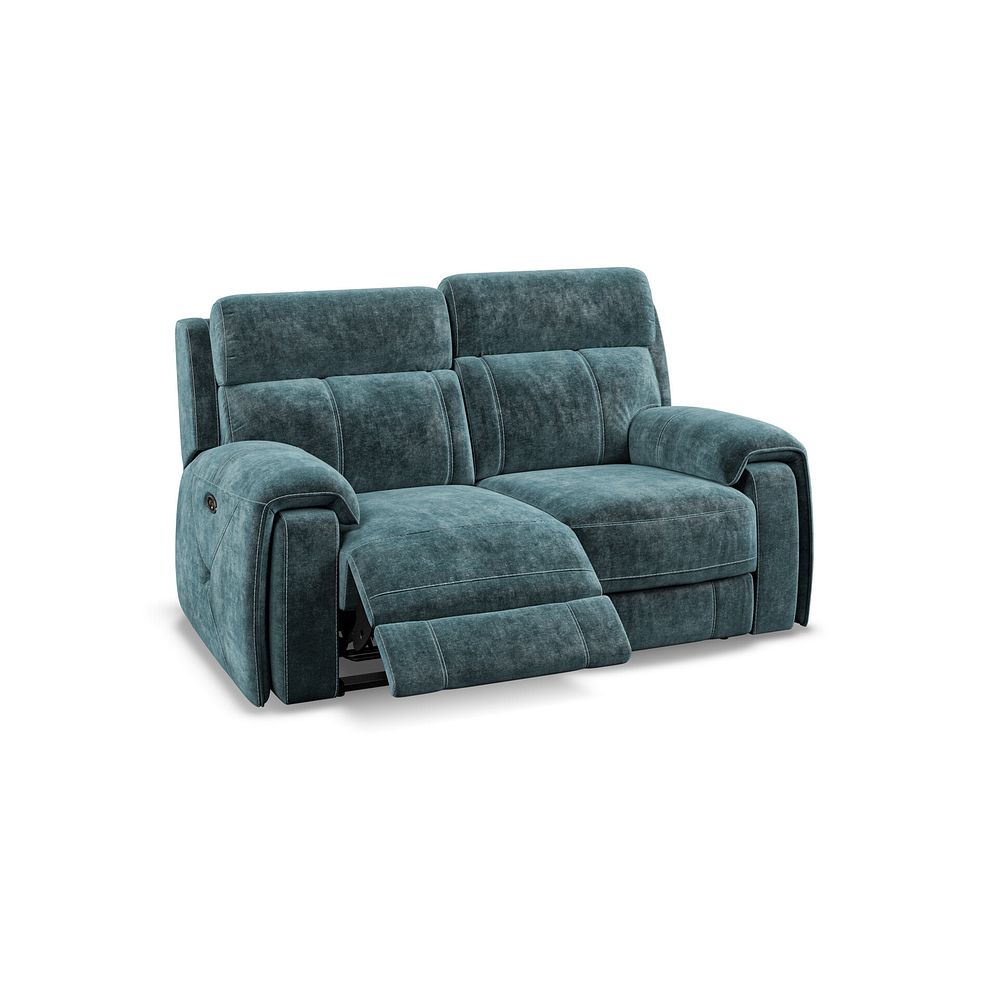 Leo 2 Seater Recliner Sofa in Descent Blue Fabric 4