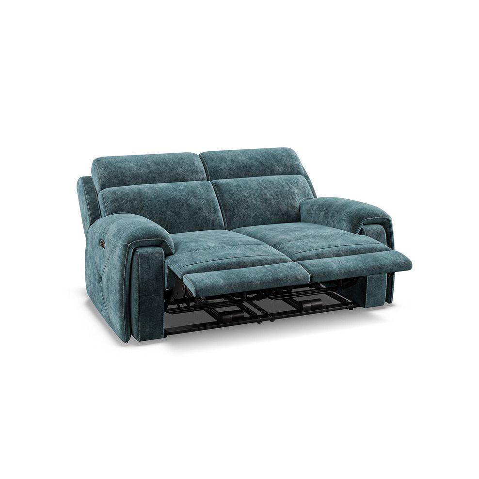 Leo 2 Seater Recliner Sofa in Descent Blue Fabric 4