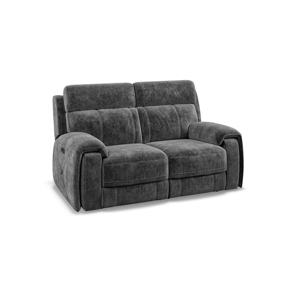 Leo 2 Seater Recliner Sofa in Descent Charcoal Fabric 1