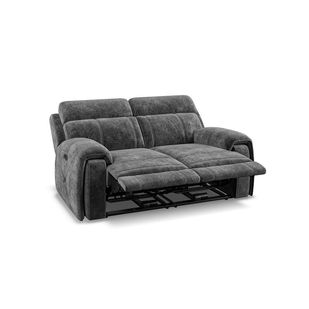 Leo 2 Seater Recliner Sofa in Descent Charcoal Fabric Thumbnail 3