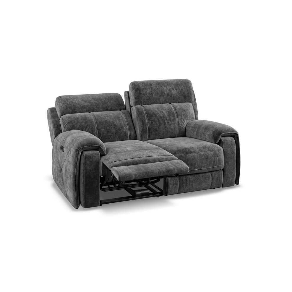 Leo 2 Seater Recliner Sofa in Descent Charcoal Fabric Thumbnail 5